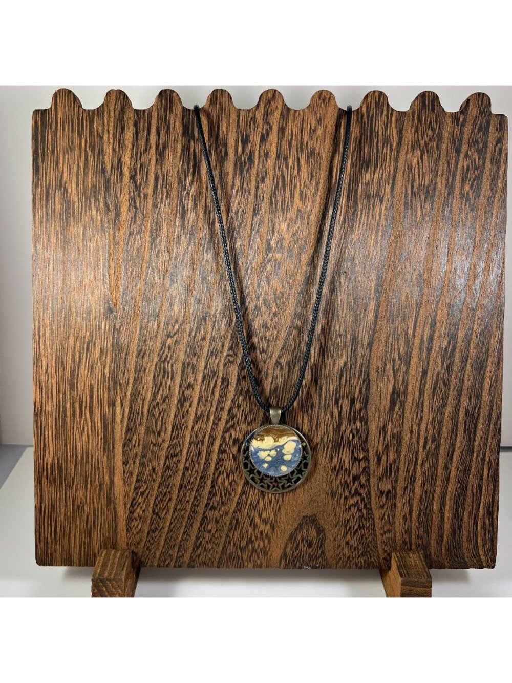 Starry Bronze Acrylic Pour Necklace Handmade By MarleeKat Creations